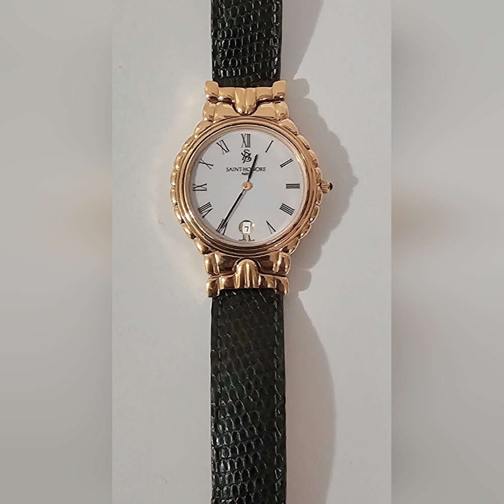 SAINT HONORE MEN WATCH 18K GOLD  ELECTROPLATED. SWISS MADE.